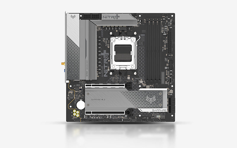 SAPPHIRE NITRO+ B850M WIFI motherboard;Chipset: AMD B850;AMD Ryzen 7000, 8000, and 9000 series; 192 GB;DDR5
