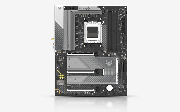 SAPPHIRE NITRO+ B850A WIFI7 motherboard;Chipset: AMD B850; AMD Ryzen 7000, 8000, and 9000 series;Up to 192 GB (48 GBx4 DIMMs)