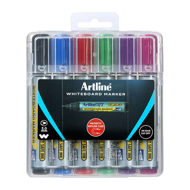 Artline 577 W/B Marker Ast Pk6 Assorted