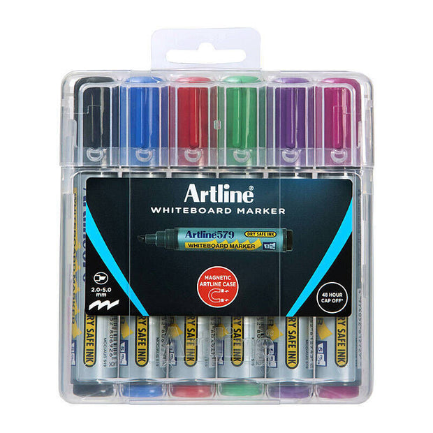 Artline 579 W/B Mrker Asst Pk6 Assorted