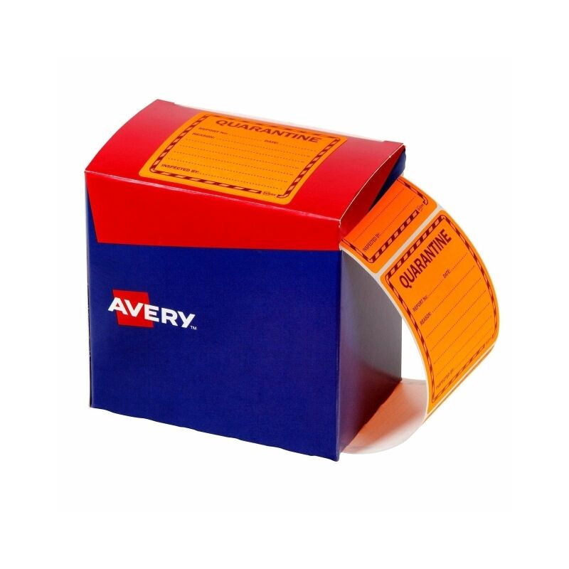 Avery Quarantine Labels Rl1000 Orange