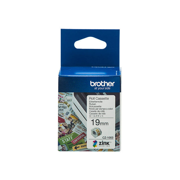 Brother CZ1003 Tape Cassette 19mm x 5m White Label Roll