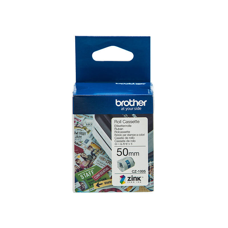 Brother CZ1005 Tape Cassette 50mm x 5m White Label Roll