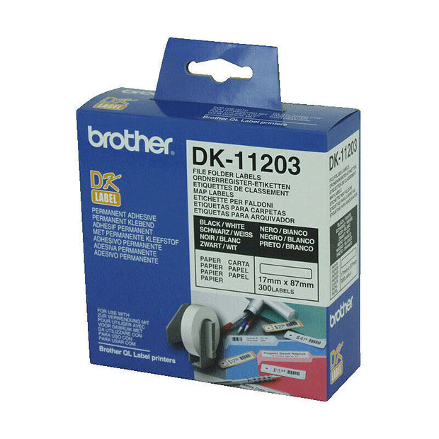 Brother DK11203 White Label 300 (17x87mm) labels per roll