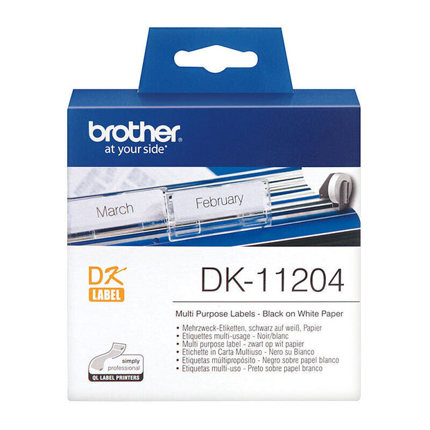 Brother DK11204 White Label 400 (17x54mm) labels per roll