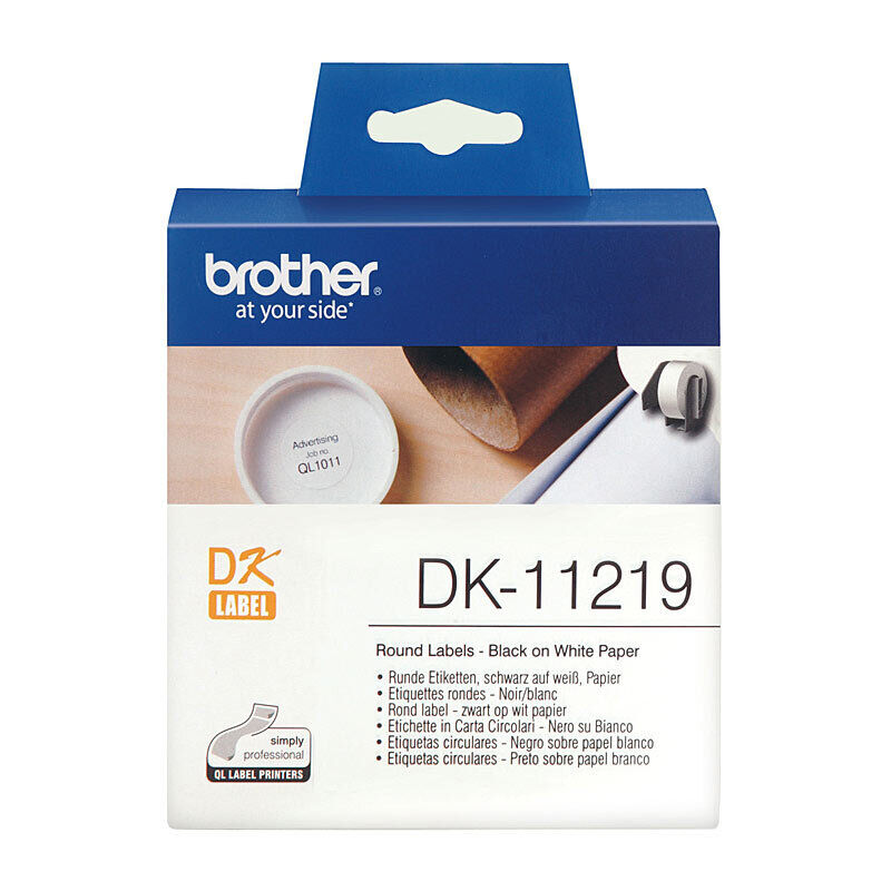 Brother DK11219 White Label 1200 (12mm dia) per roll
