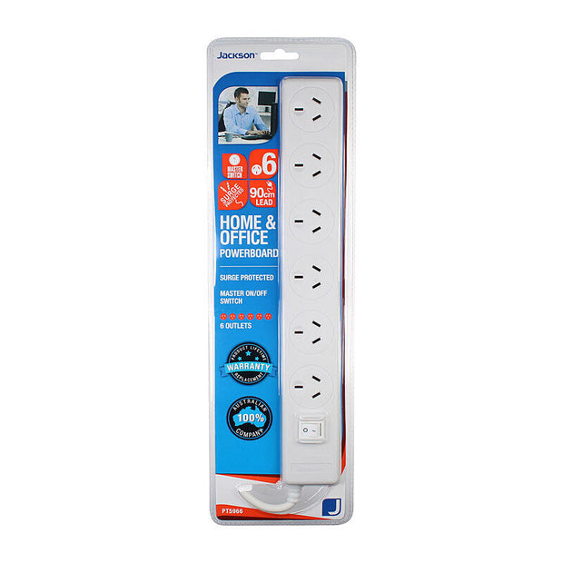 Jackson 6 Way Powerboard 90cm White