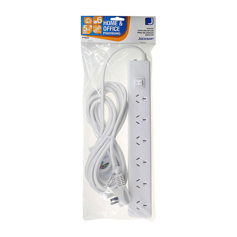 Jackson 6 Way Powerboard 5m White