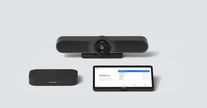 Logitech Tap w/ Logitech Meetup 4k Conference Cam + Google Meets Chromebox - Small Room Bundle