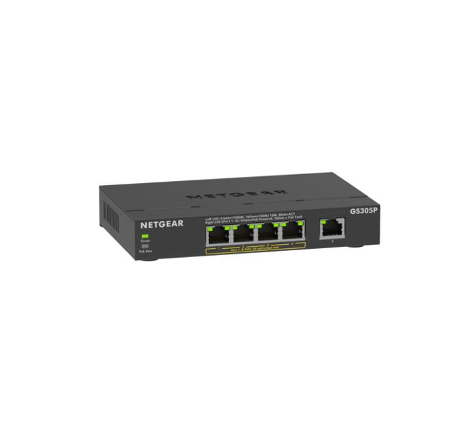 NETGEAR SOHO 5-port Gigabit Unmanaged Switch with 4-port PoE (63W PoE Budget)