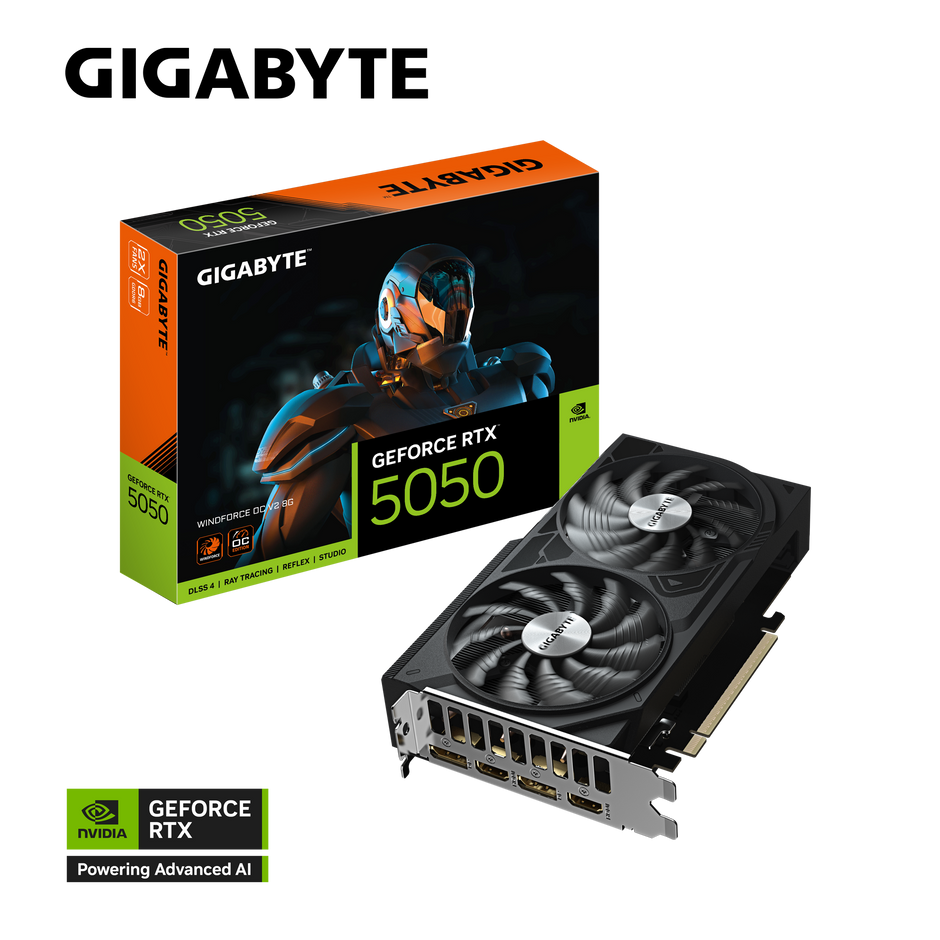 GeForce RTX 5050 WINDFORCE OC 8G with 8GB GDDR6 128bit memory interface