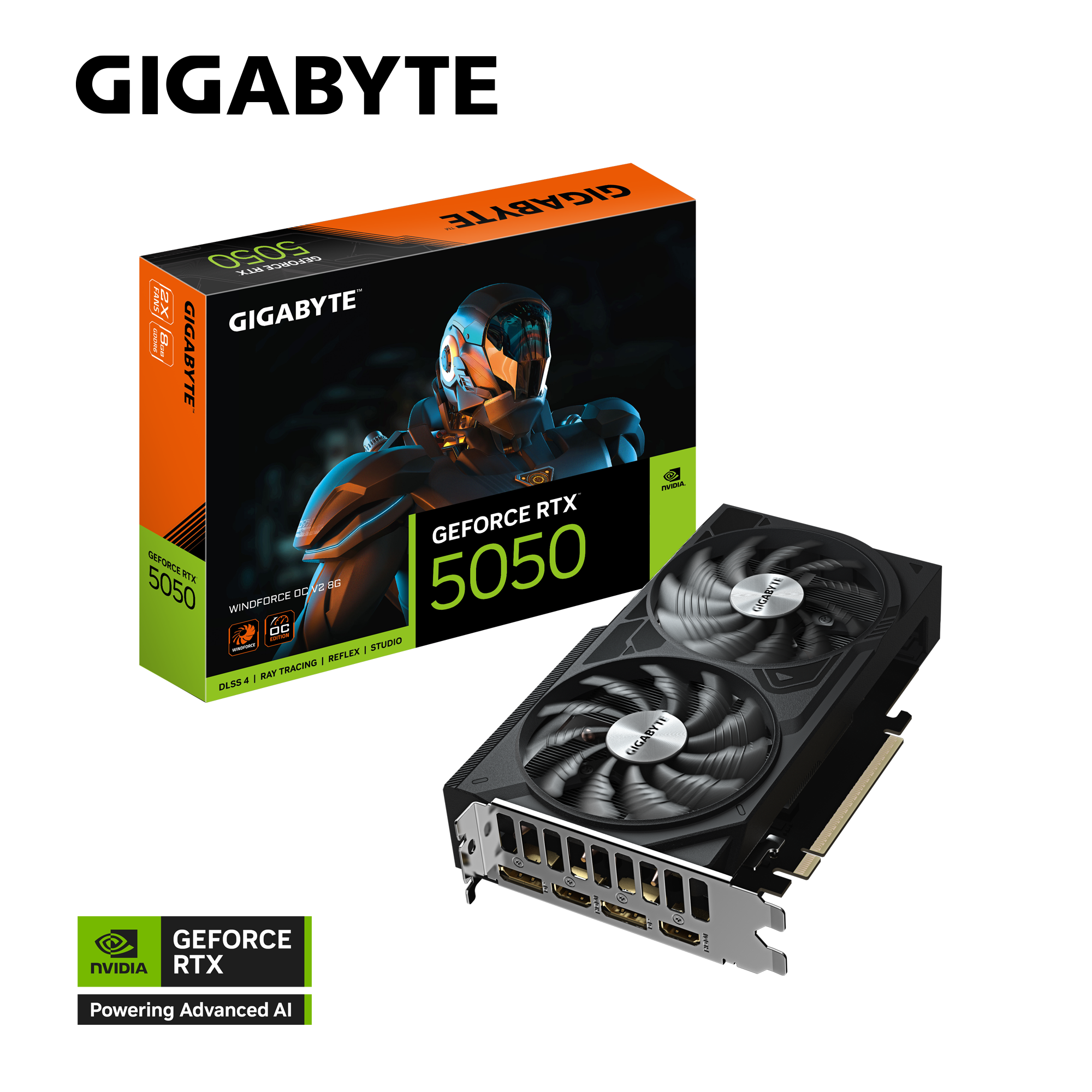 GeForce RTX 5050 WINDFORCE OC 8G with 8GB GDDR6 128bit memory interface