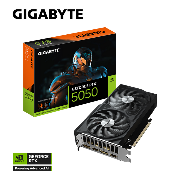 GeForce RTX 5050 WINDFORCE OC 8G with 8GB GDDR6 128bit memory interface