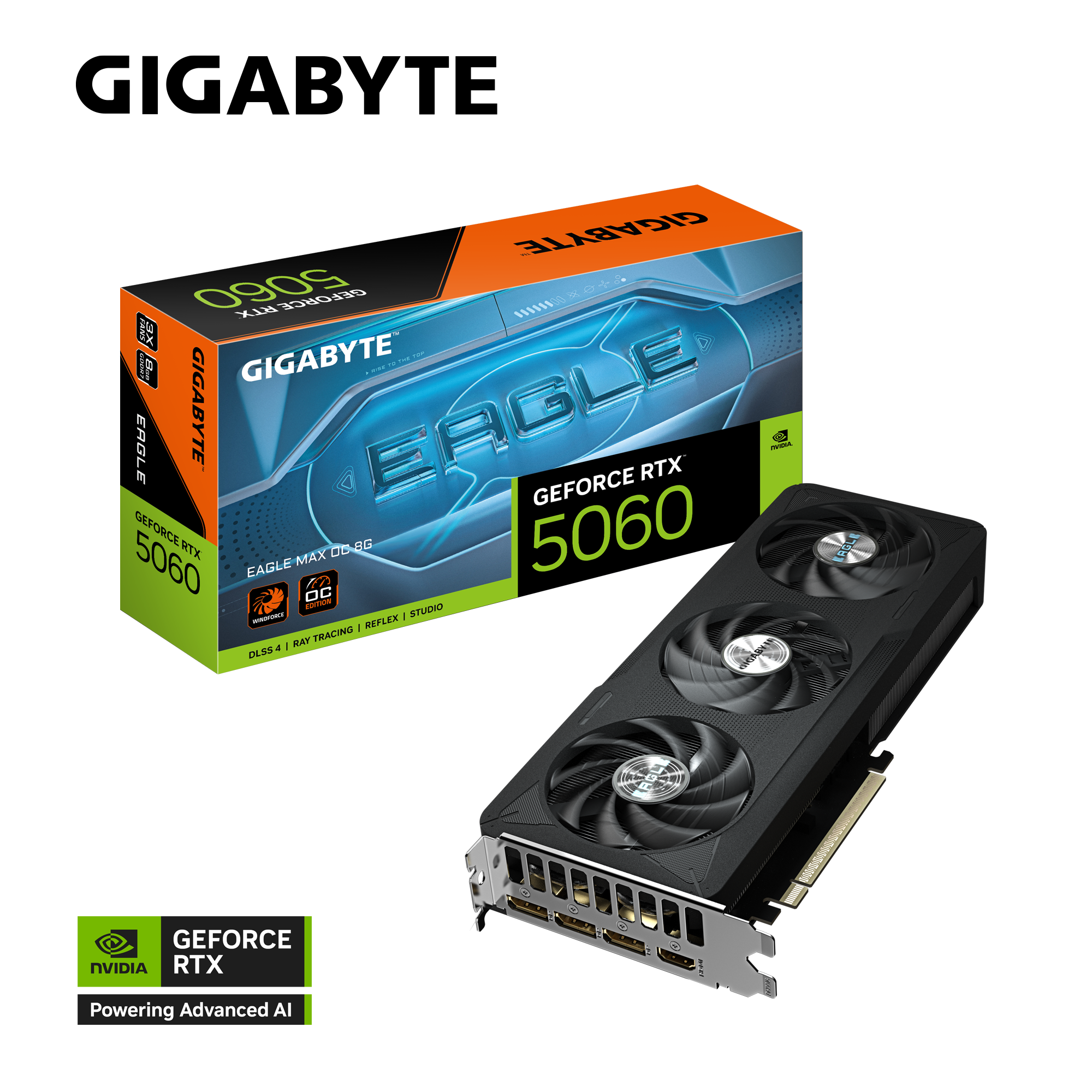 GeForce RTX 5060 EAGLE MAX OC 8G; 2550 MHz; 128 bit; 7680x4320