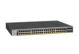 NETGR 48-Port Gigabit high-power PoE+ Ethernet Smart Switch with 4 SFP Ports, 760W, Remote/Cloud management option with NETGR Insight (GS752TPPv3)