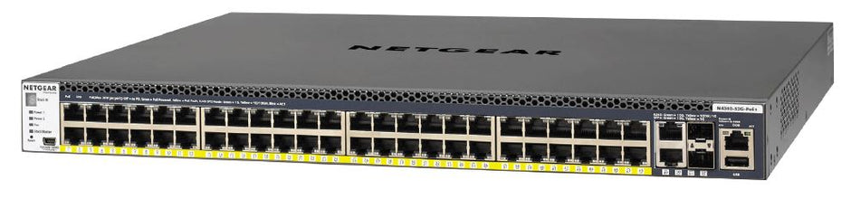 M4300-52G-PoE+ 48-Port Fully Managed Stackable Layer 3 PoE+ Switch (48 x 1G ports with 2 x 10GBASE-T & 2 x SFP+, 1,000W PSU)