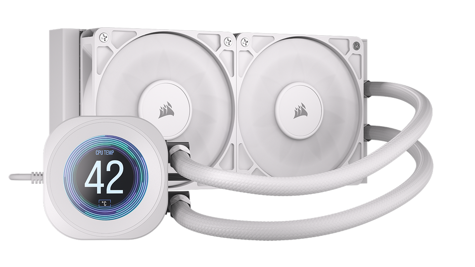 CORSAIR NAUTILUS 240 LCD White, 240mm Radiator, Liquid CPU Cooler