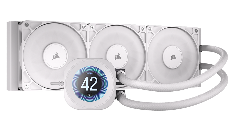 CORSAIR NAUTILUS 360 LCD White, 360mm Radiator, Liquid CPU Cooler