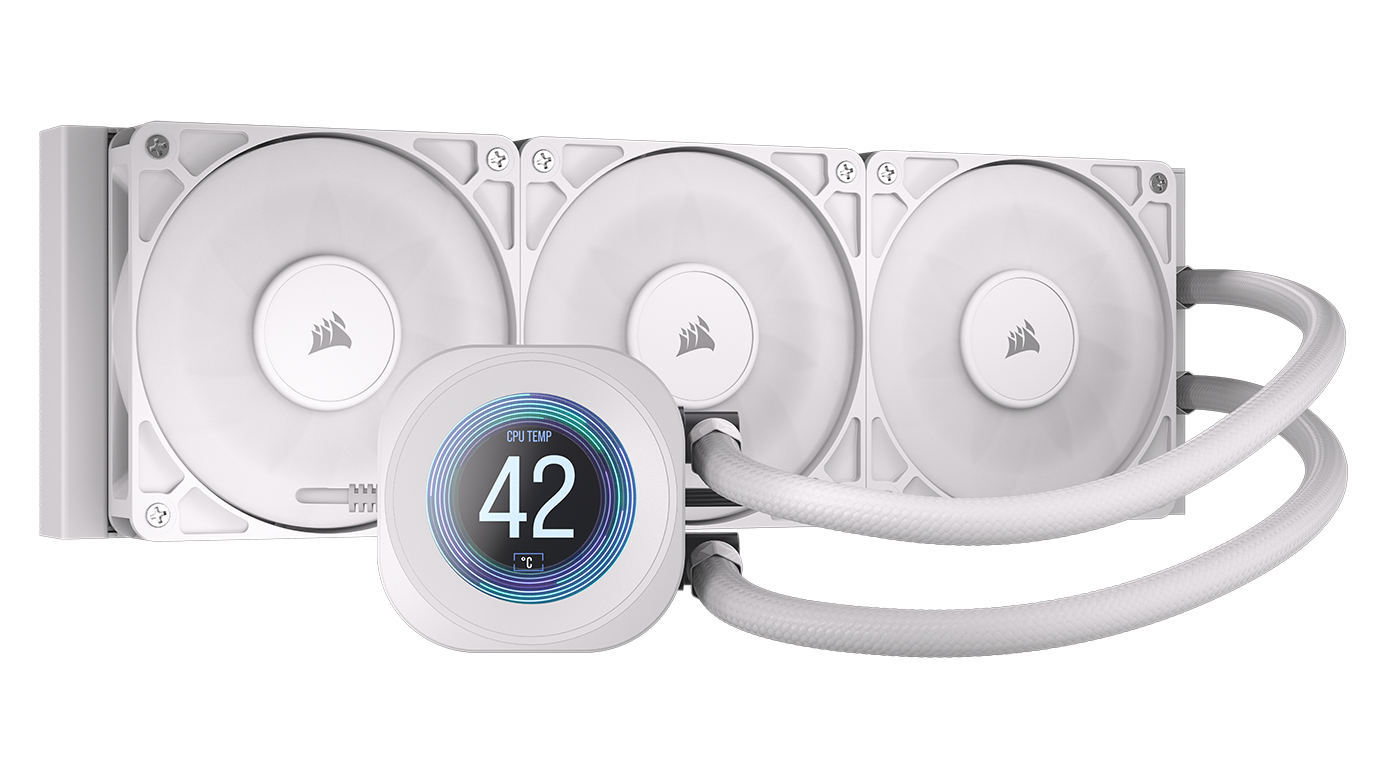 CORSAIR NAUTILUS 360 LCD White, 360mm Radiator, Liquid CPU Cooler