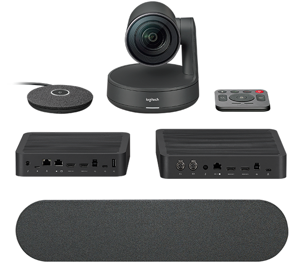 Logitech Rally Ultra-HD ConferenceCam System, includes Rally Camera, 1x Mic, 1x Speaker, Display Hub & Rally Hub