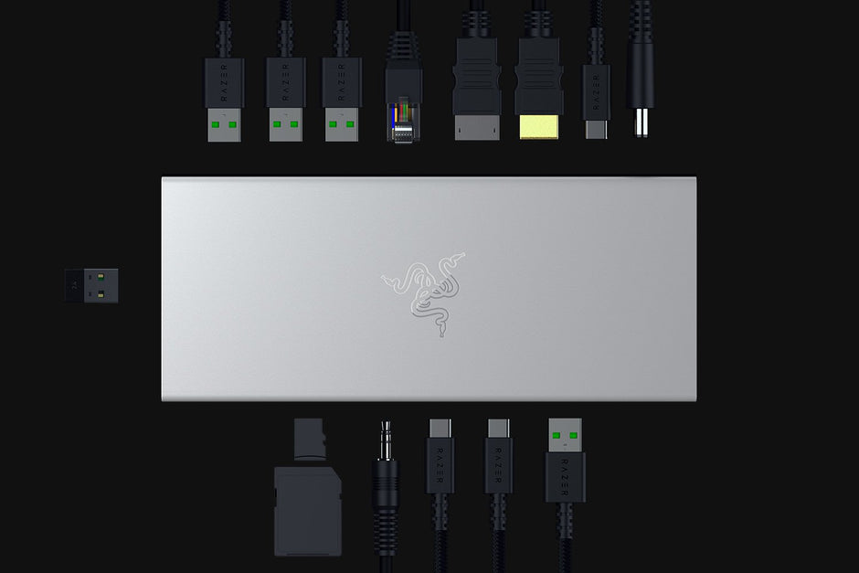 Razer USB 4 Dock-USB Type C 14-in-1 Multiport Adapter Mercury White-AUS/NZ Packaging