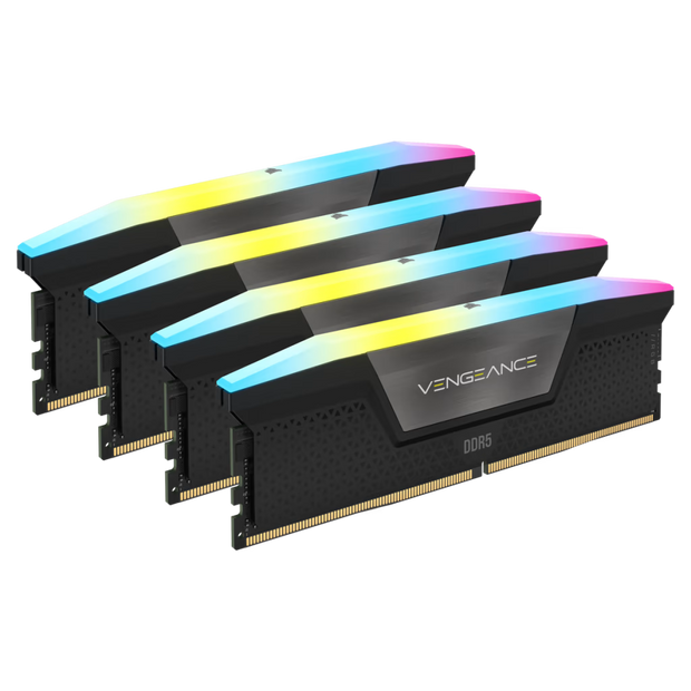 CORSAIR VENGEANCE RGB DDR5 192GB (4x48GB)  DDR5 5200 (PC5-41600) C38 1.25V Intel XMP  Desktop Memory - Black